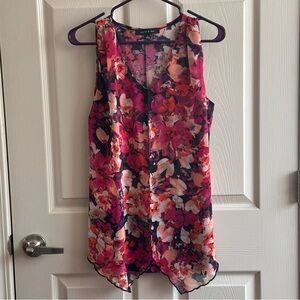 Adele & May Floral Sleeveless Top Size Large